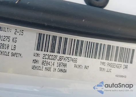 2015 Dodge Challenger R/T Scat Pack из США, поврежденный, VIN 2C3CDZFJ6FH757466